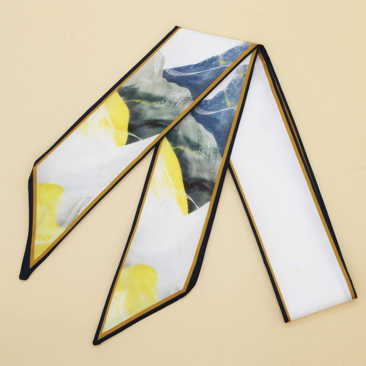 Letter Floral Skinny Scarf – Hair Bow & Bag Ribbon_CWASC0070