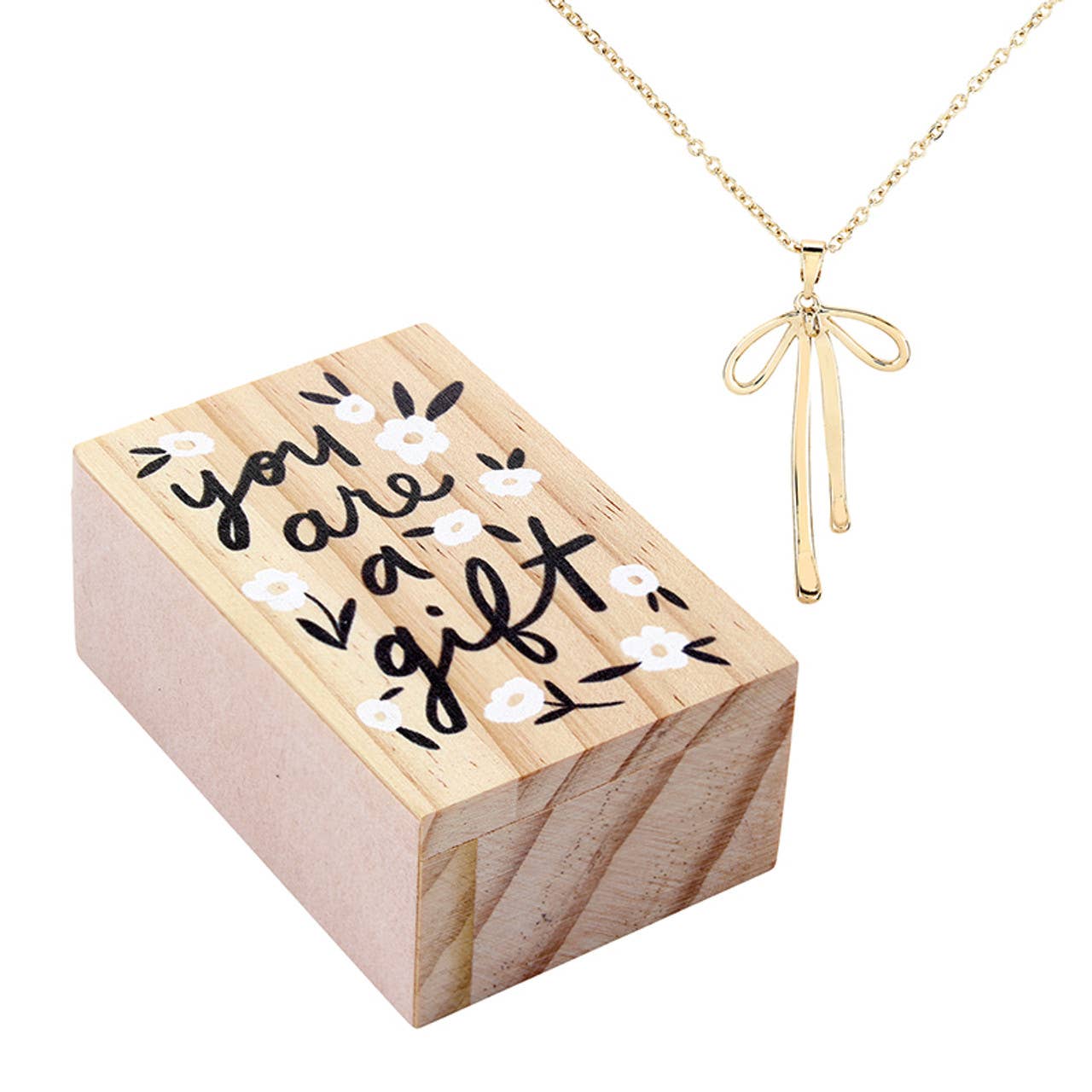 Treasure Box Bow Necklace - You are a Gift