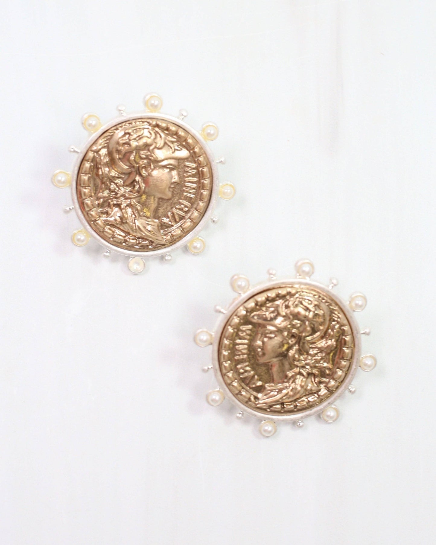 Anna Kate Coin Earring Worn Gold