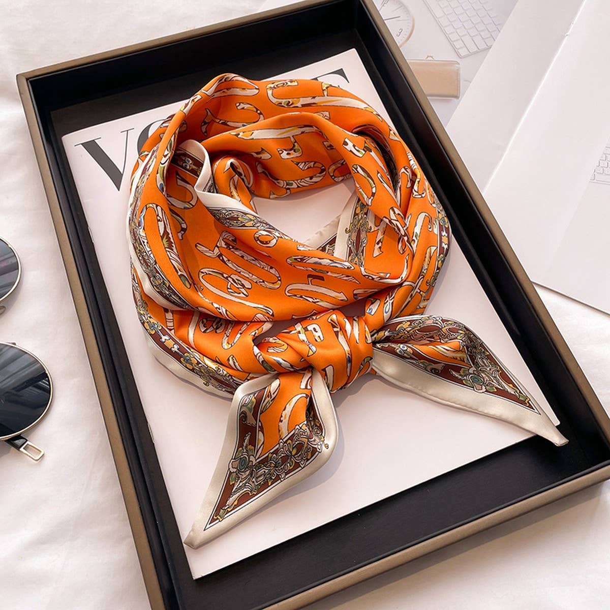 Women’s Long Silk Scarf – Stylish Neck Accessory_CWASC03144