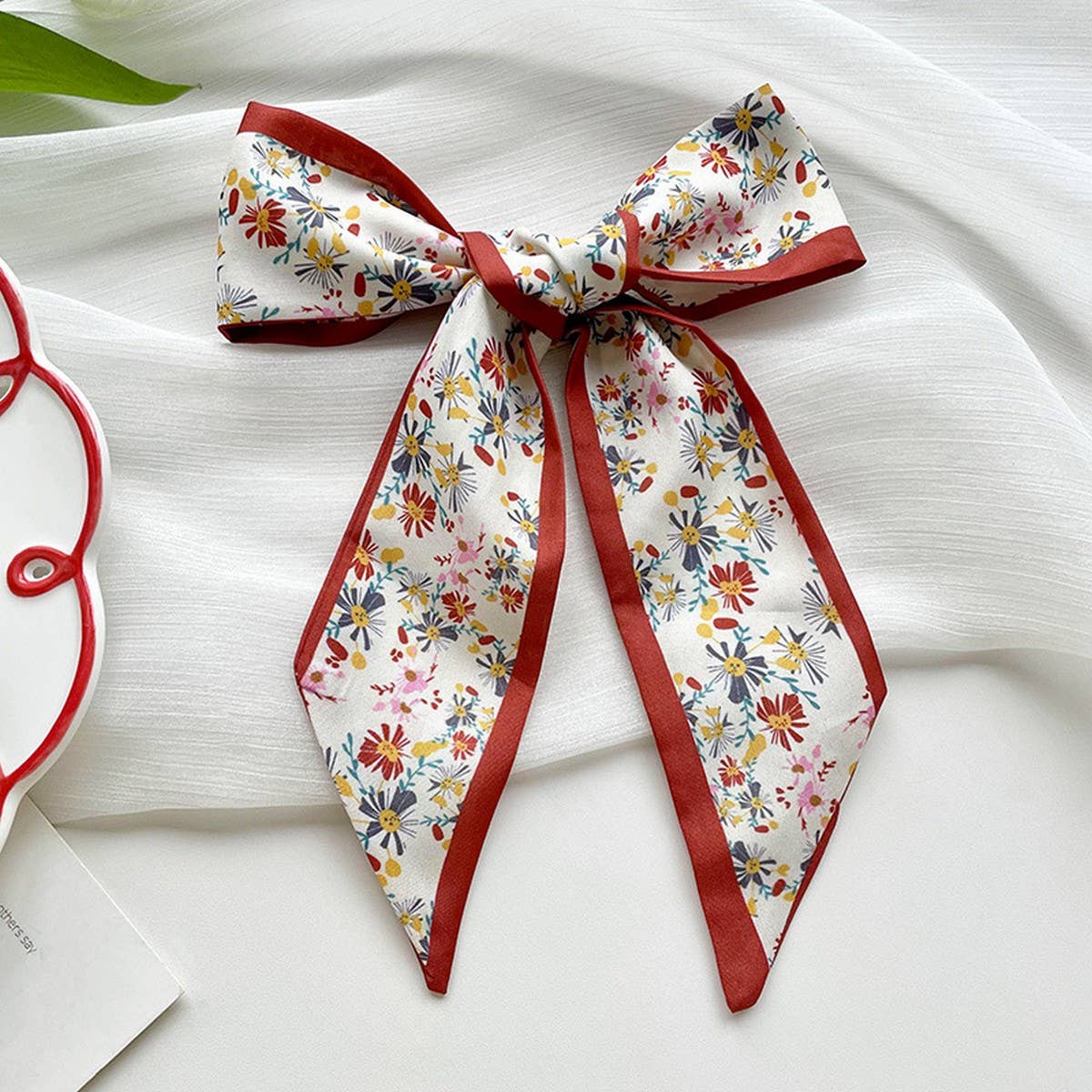 Red Skinny Twilly Scarf – Hair  Ribbon Accessory_CWASC1981