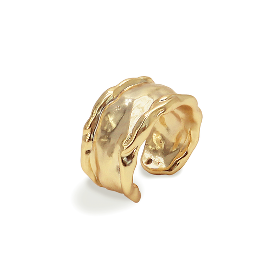 Sculptural Crumpled Foil Ring - Eye-Catching Accessory