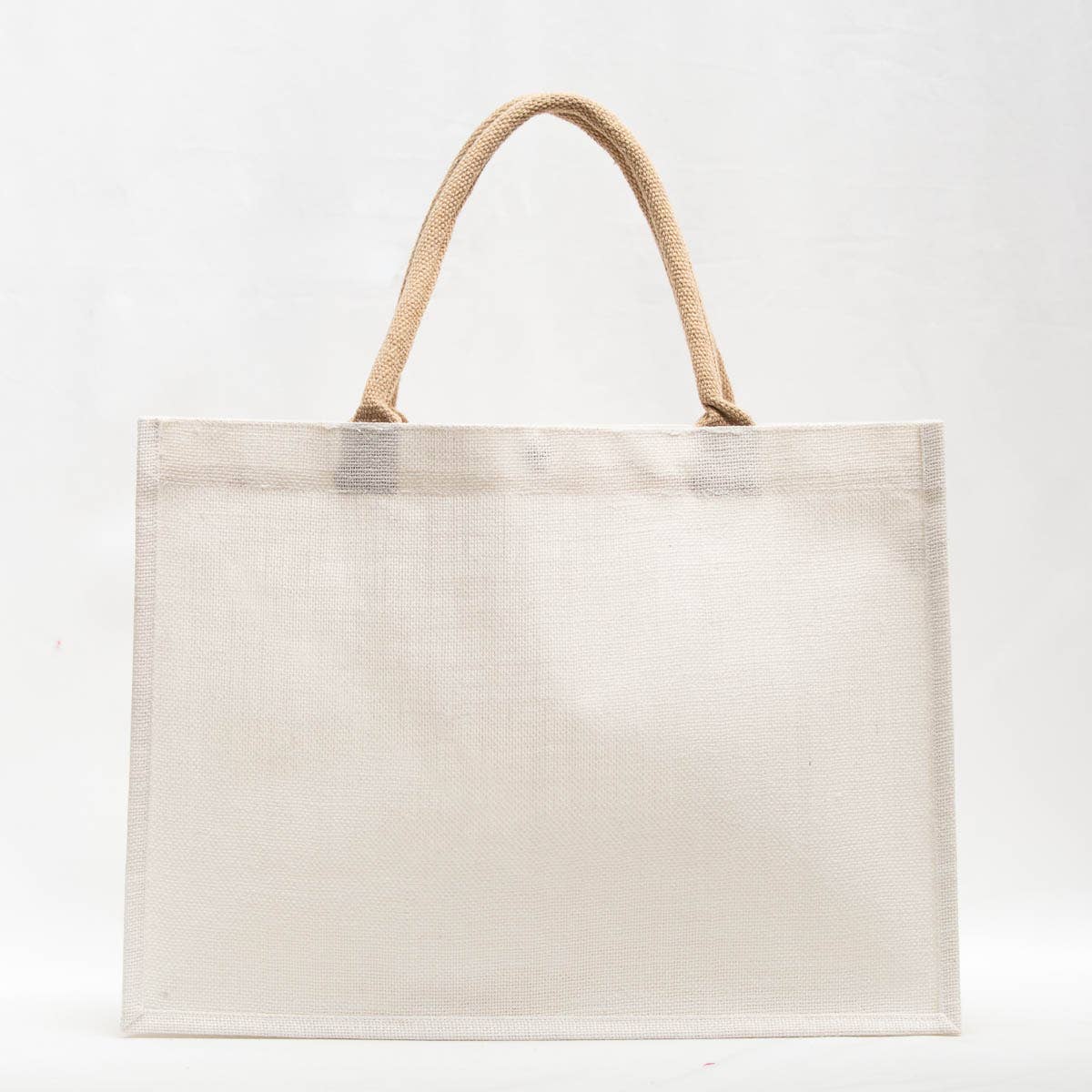 Easy Tiger Jute Pocket Tote   White/Gold   19x14x7.5