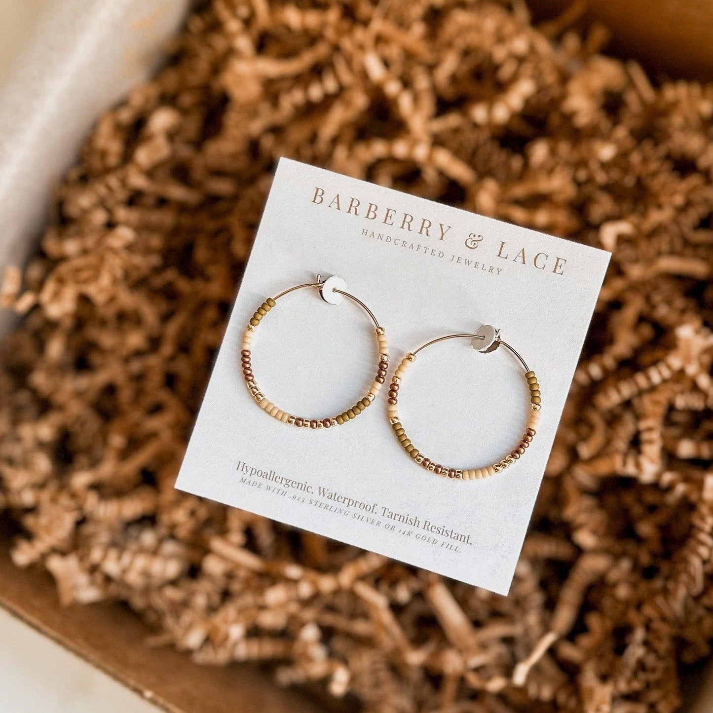 Holiday Beaded Hoop Earring |14k Gold Fill & Sterling Silver