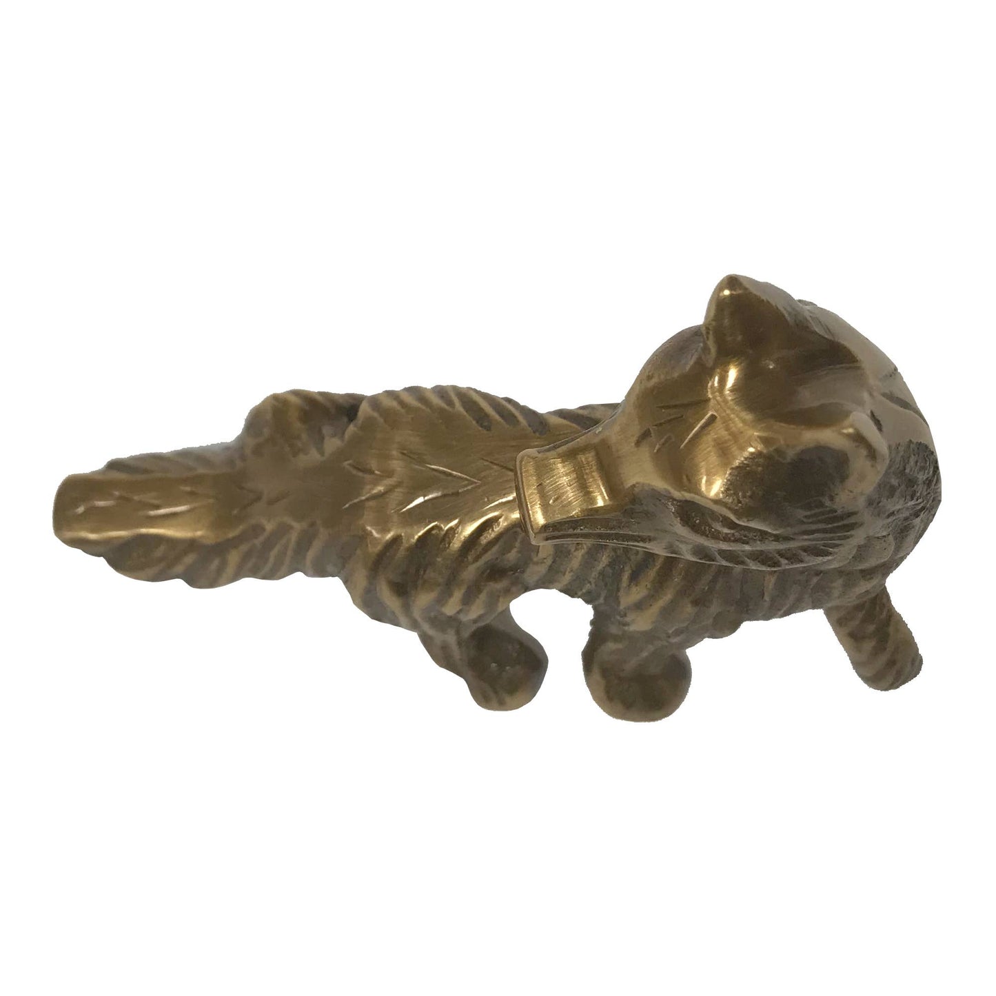 4-1/4" Antiqued Brass Sly Fox Paperweight Tabletop Decor