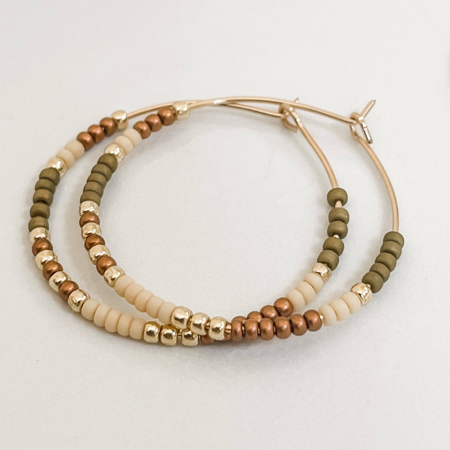 Fall Beaded Hoop Earrings | 14k Gold Fill & Sterling Silver
