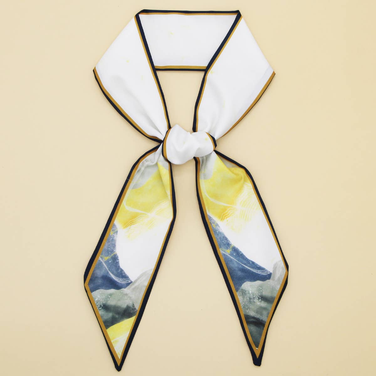 Letter Floral Skinny Scarf – Hair Bow & Bag Ribbon_CWASC0070