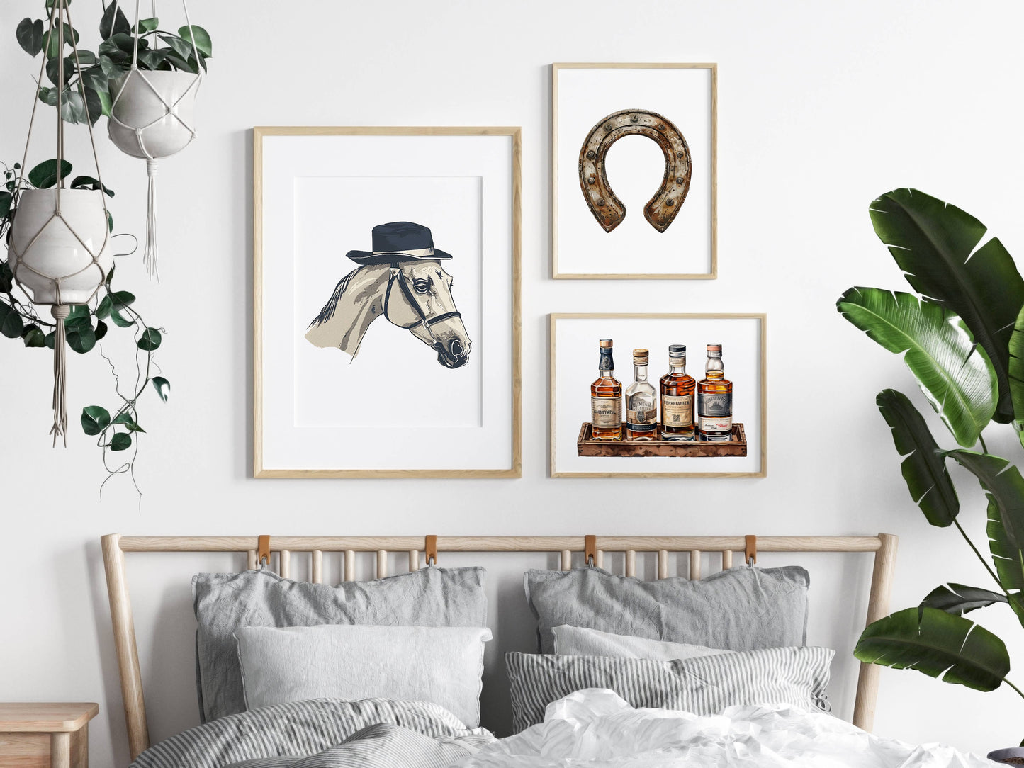 Whiskey Bottles art print | Horse + Whiskey Collection