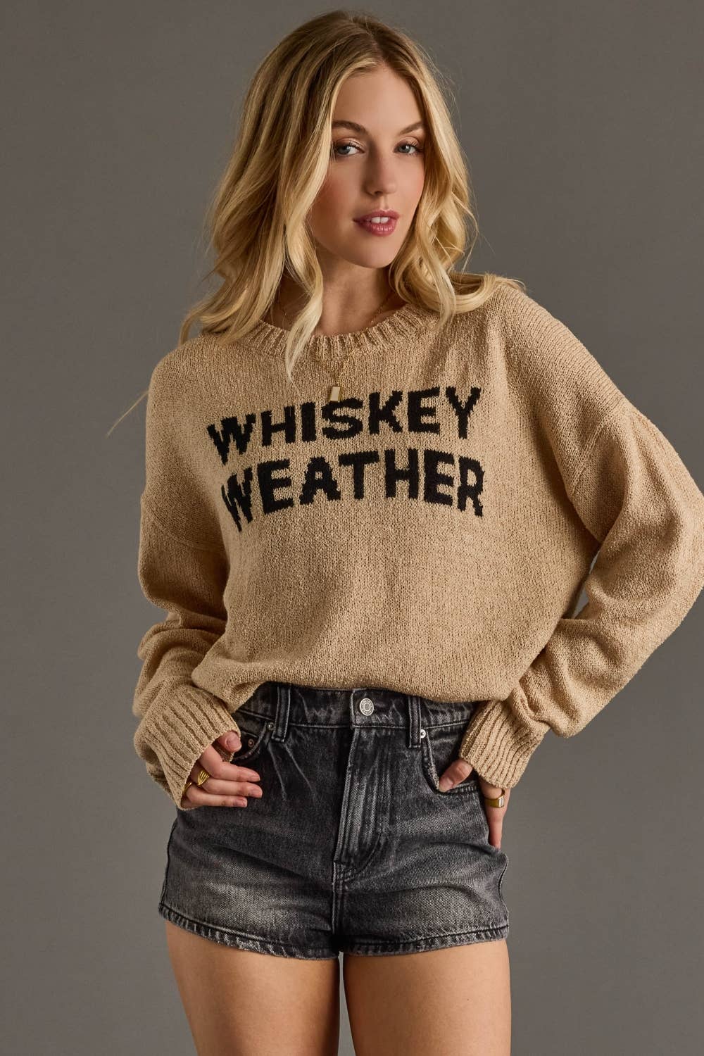 Tan Whiskey Weather Lightweight Sweater *