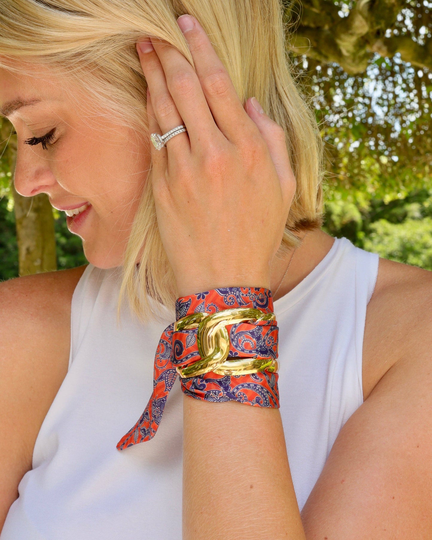 Serafina Scarf Bracelet Blue Orange