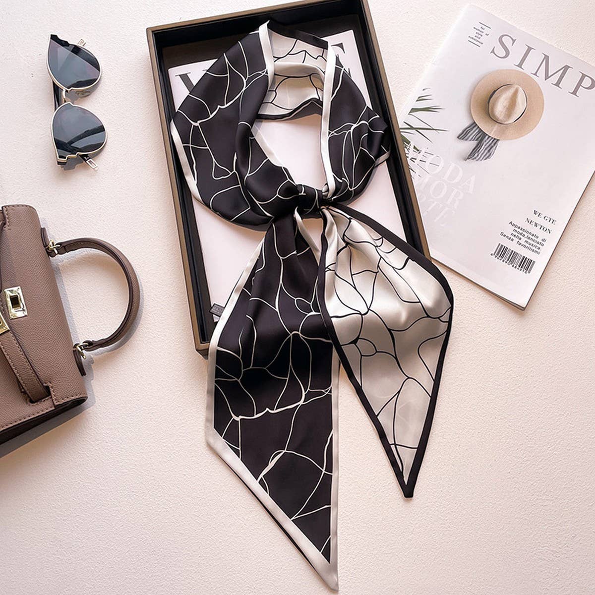 Women’s Long Silk Scarf – Stylish Neck Accessory_CWASC03144