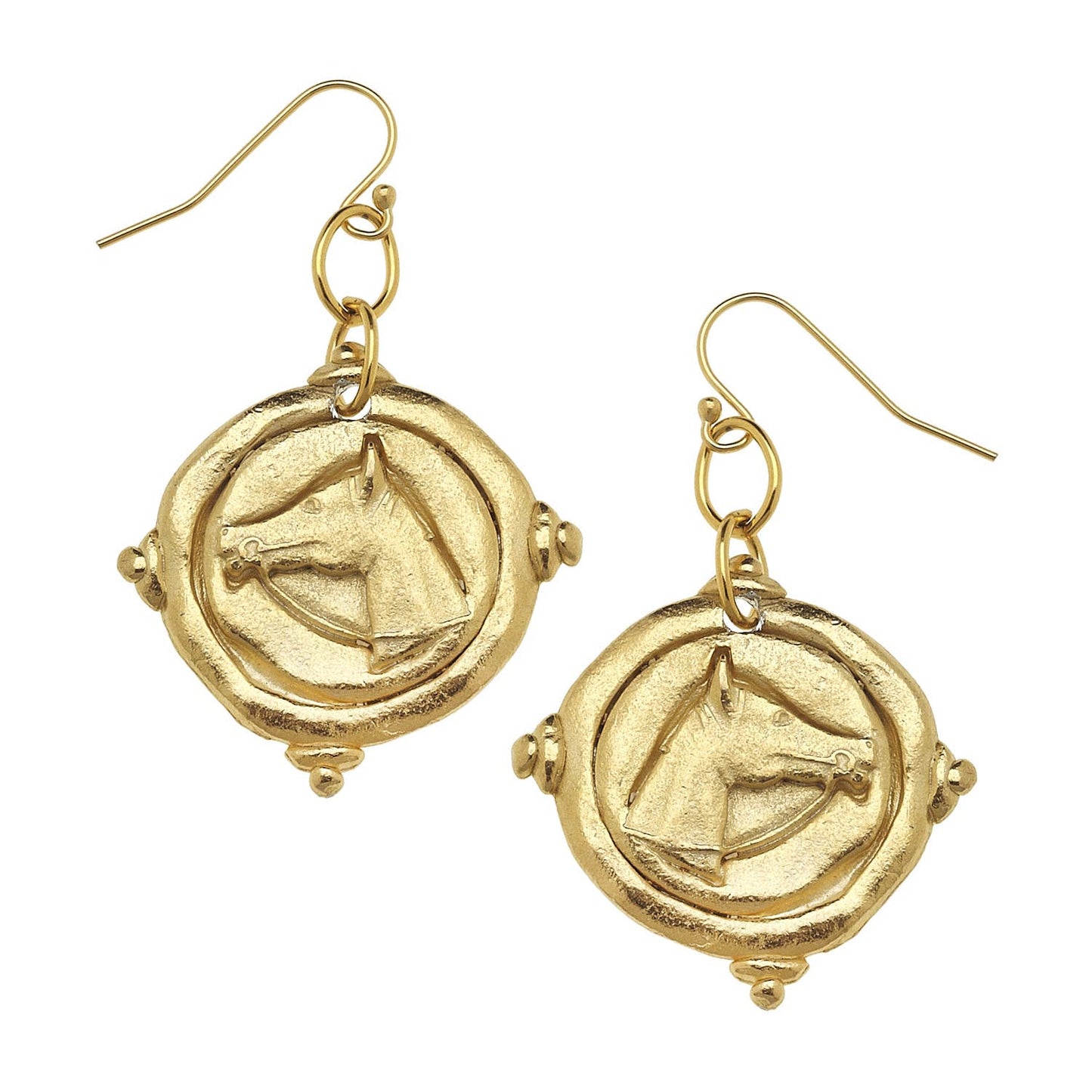 Gold Horse Head Earrings