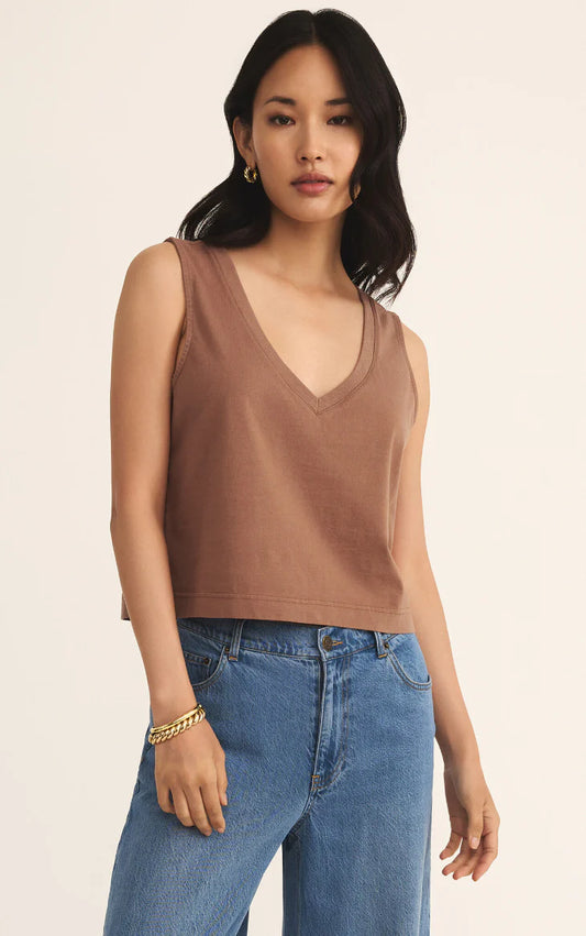 Z Supply Sloane V-Neck - Teakwood