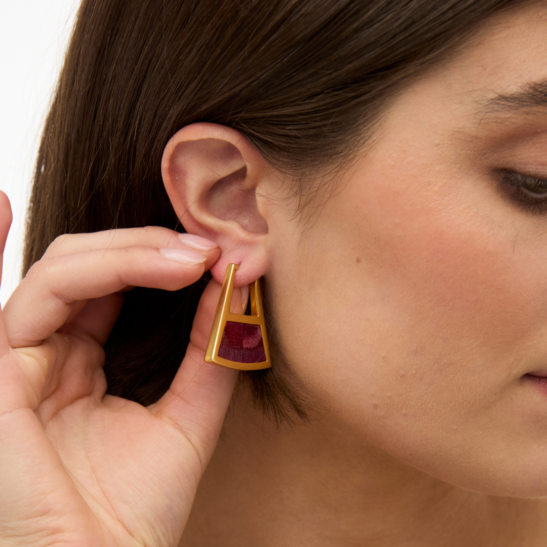 Brackish Scarlett Double Sided Triangle Hoop Earrings