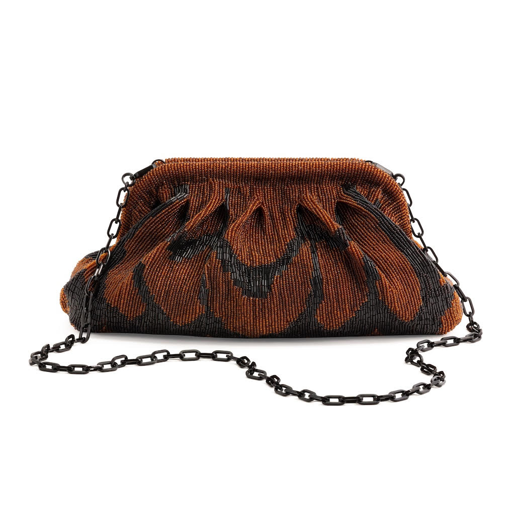 Brackish Le Jardin Beaded Bag Brown