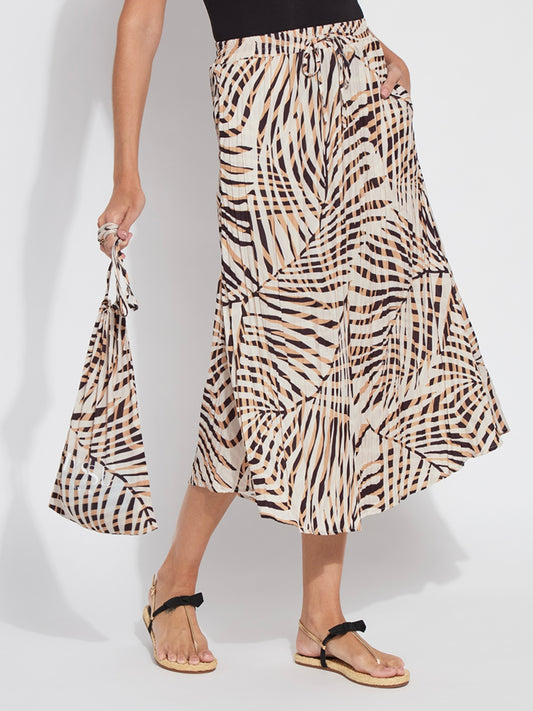 Lysse Packable Pleated Printed Skirt