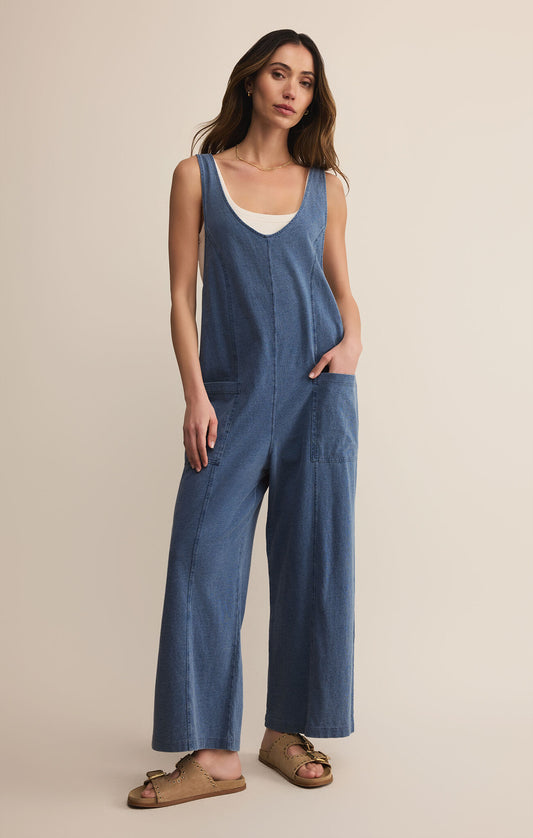 Z Supply Brasilia Jersey Denim Jumpsuit