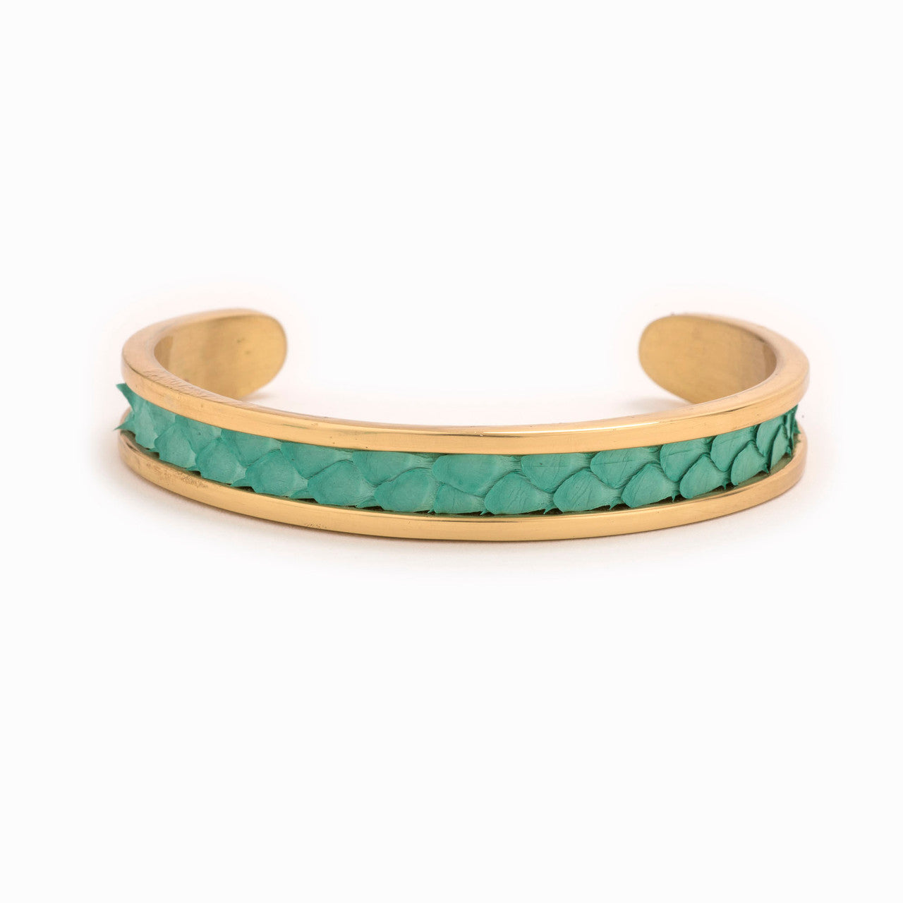 T&T Gold with turquoise python skin cuff