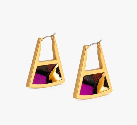 Brackish Ava Double Sided Triangle Hoop Earrings