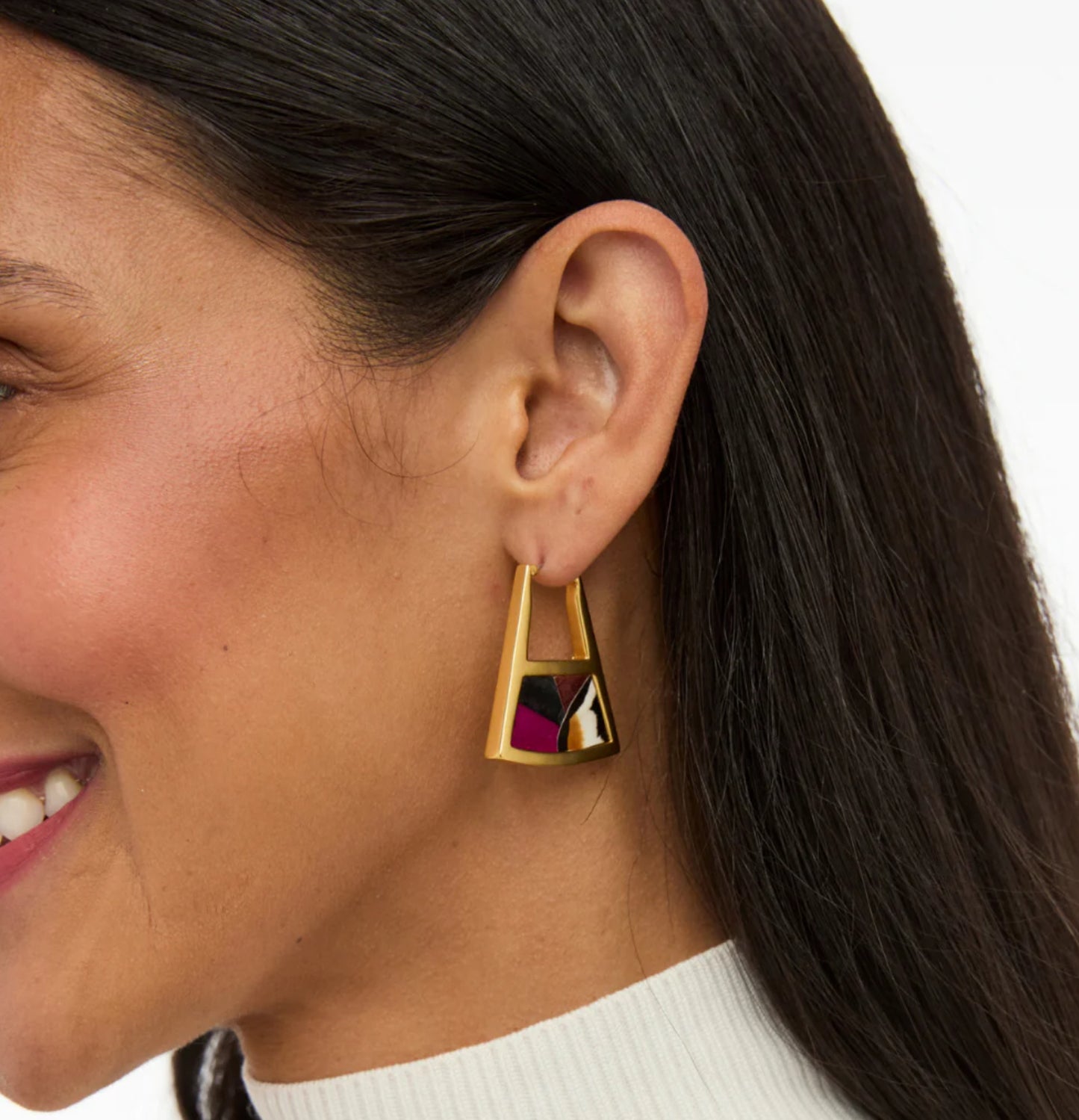 Brackish Ava Double Sided Triangle Hoop Earrings