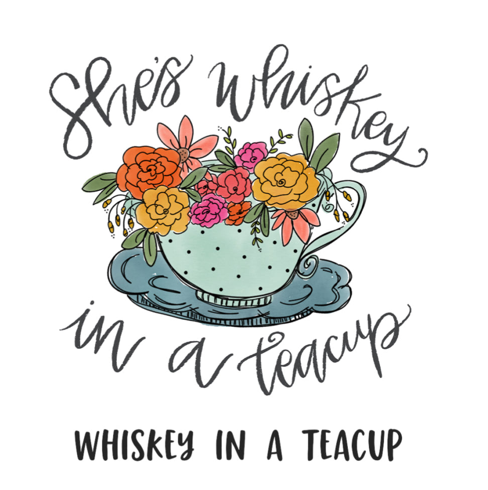 DBR Whiskey in a Tea Cup Tea Towel