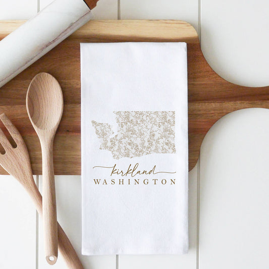Vintage Floral State Custom Tea Towel