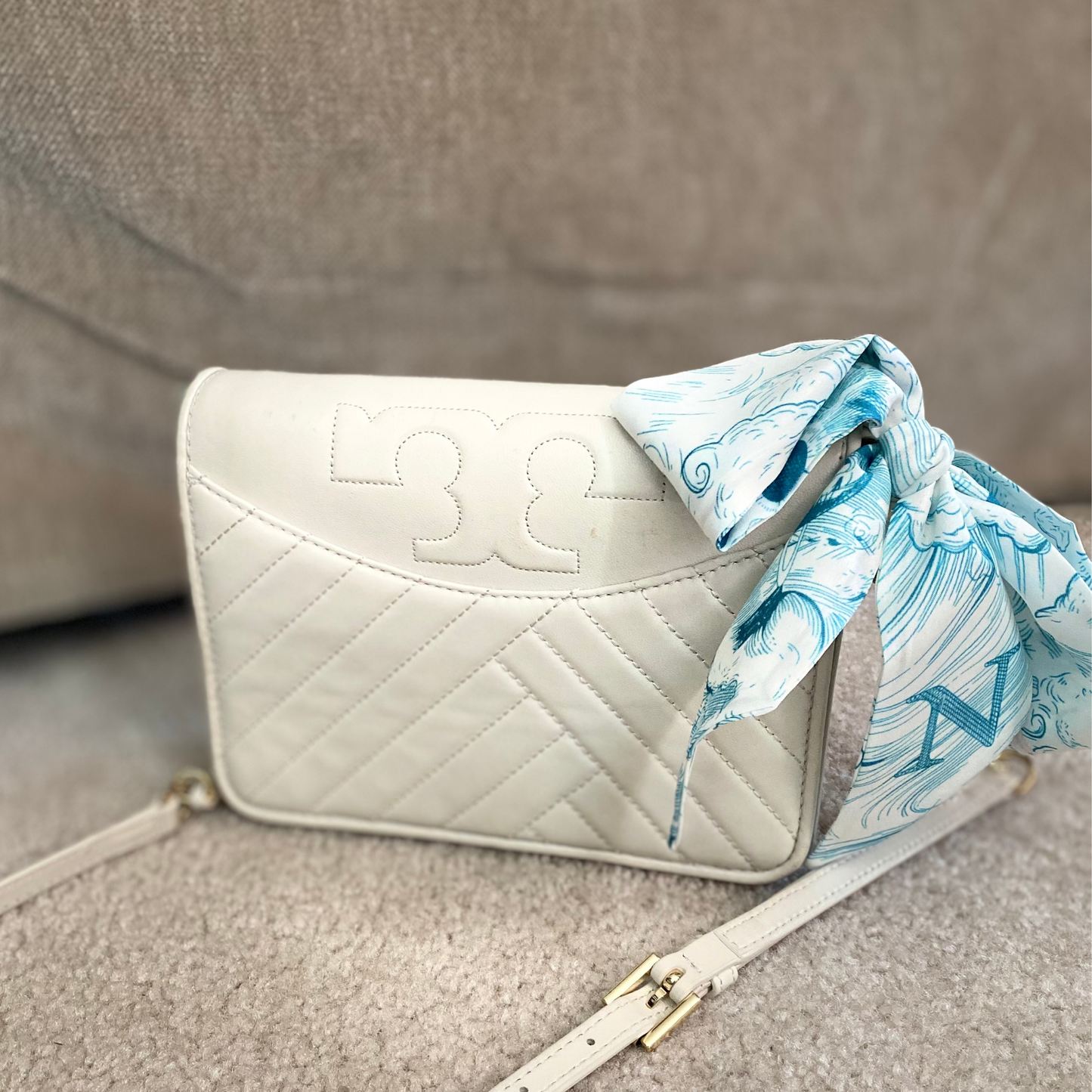 Initial Silk Scarf – Personalized Gift Accent for Her