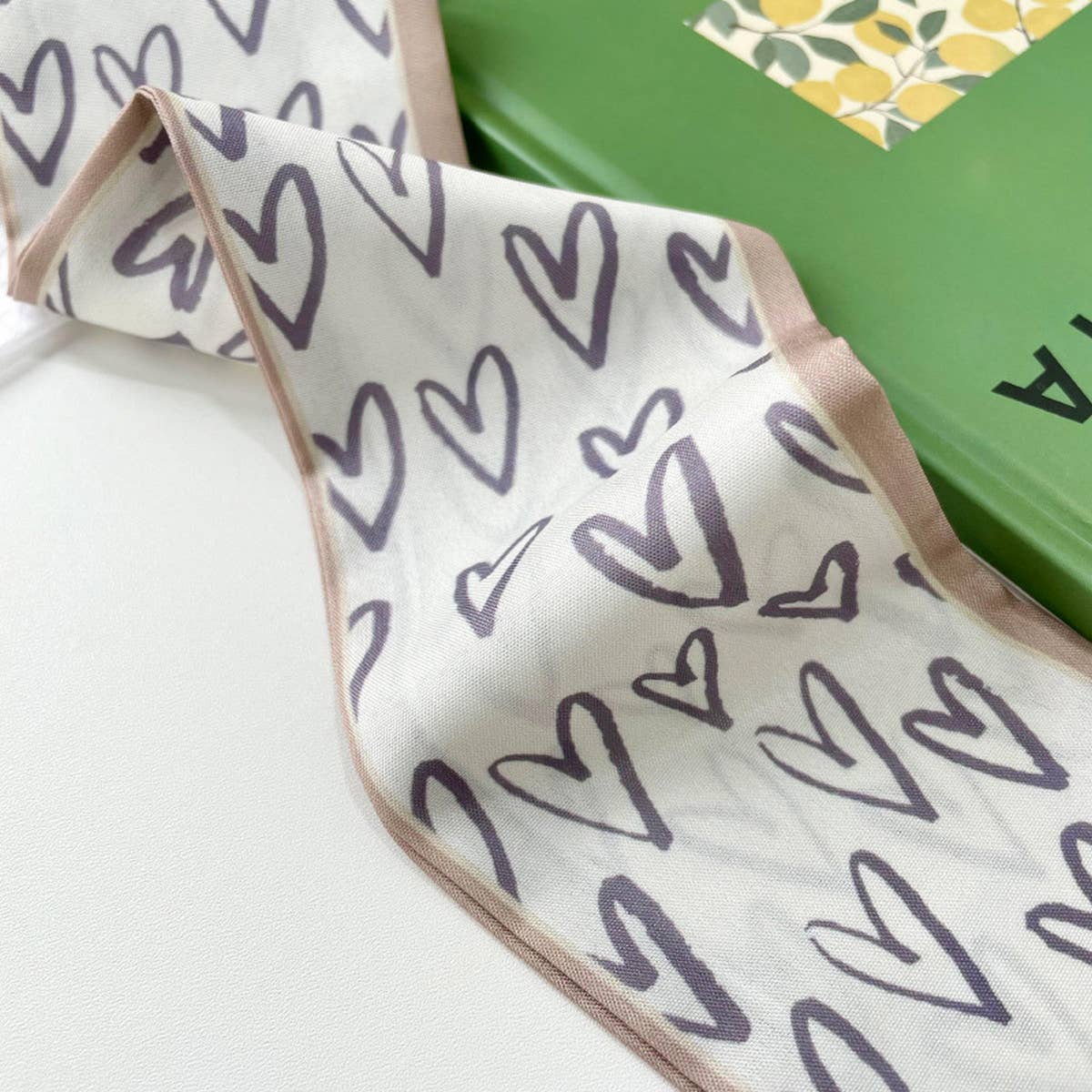 Neutral Long Twilly Scarf – Hair Tie & Neck Ribbon_CWASC0715