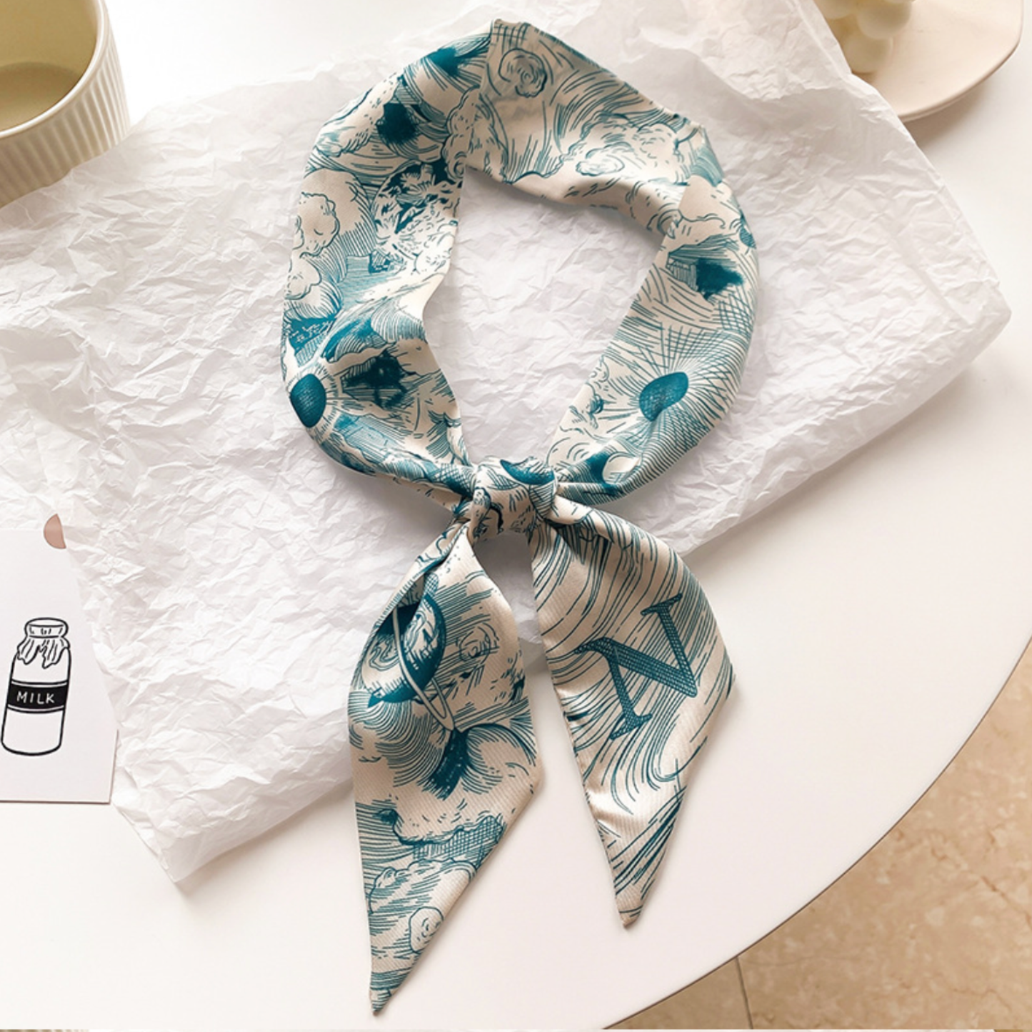 Initial Silk Scarf – Personalized Gift Accent for Her