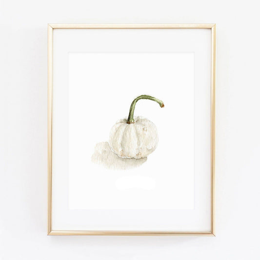White pumpkin art print