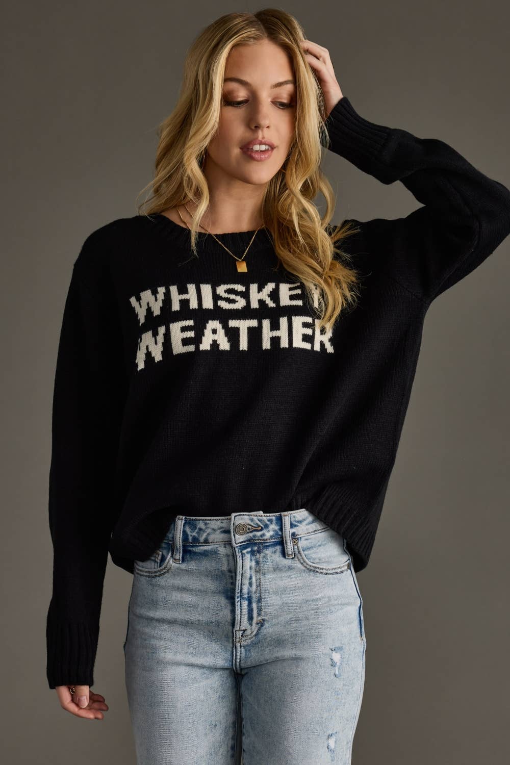 Black Whiskey Weather Sweater *