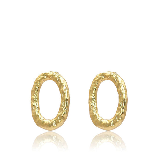 Hammered link Stud Earrings
