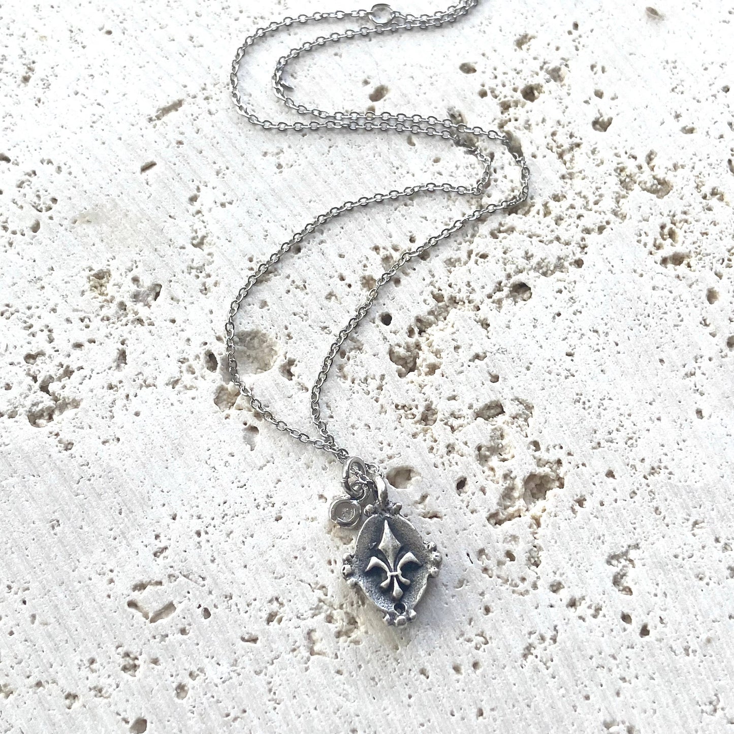 Fleur de lis lys french layering necklace Louisiana, France