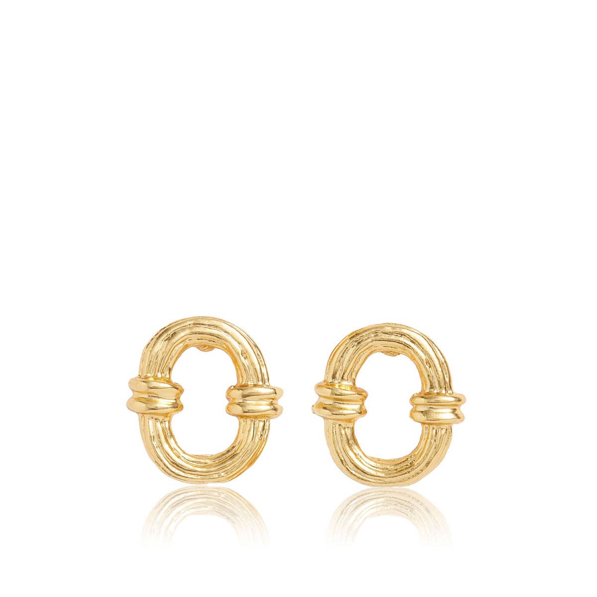 Stylish Etched Link Stud Earrings - Perfect for Any Occasion