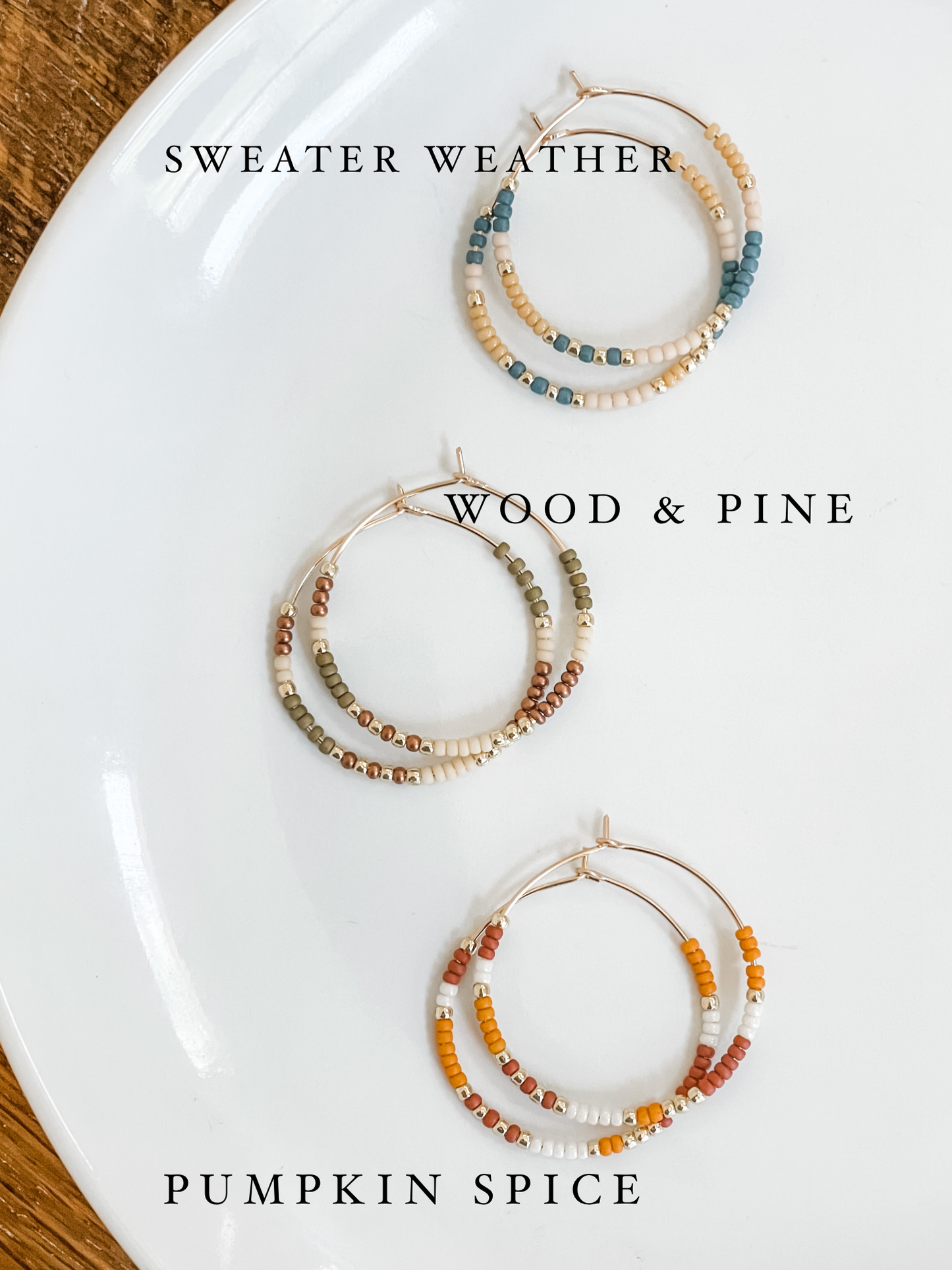 Fall Beaded Hoop Earrings | 14k Gold Fill & Sterling Silver