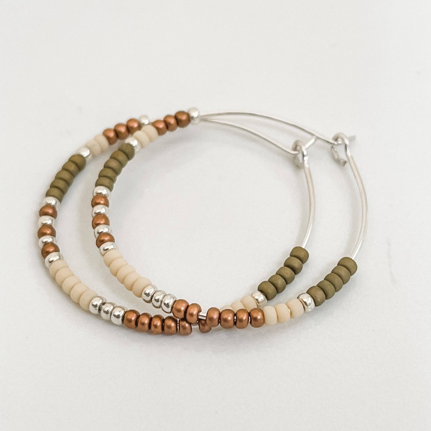 Fall Beaded Hoop Earrings | 14k Gold Fill & Sterling Silver