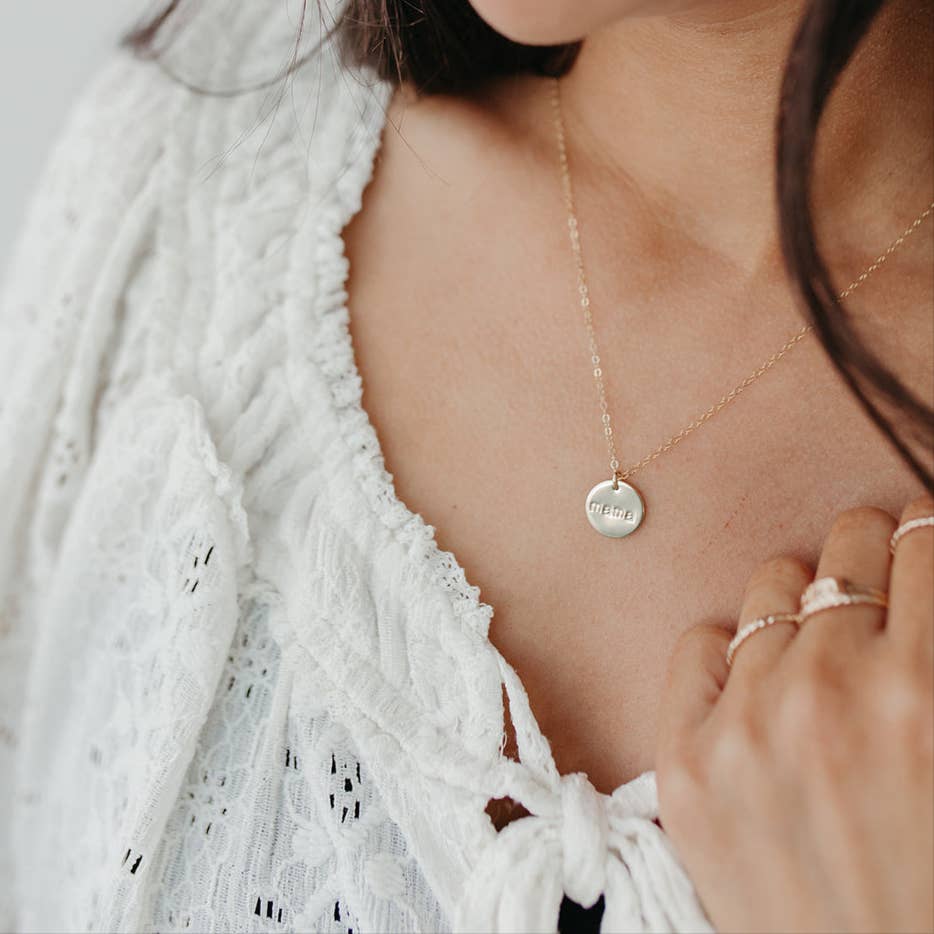 Mama Disc Necklace | 14k Gold Fill & Sterling Silver