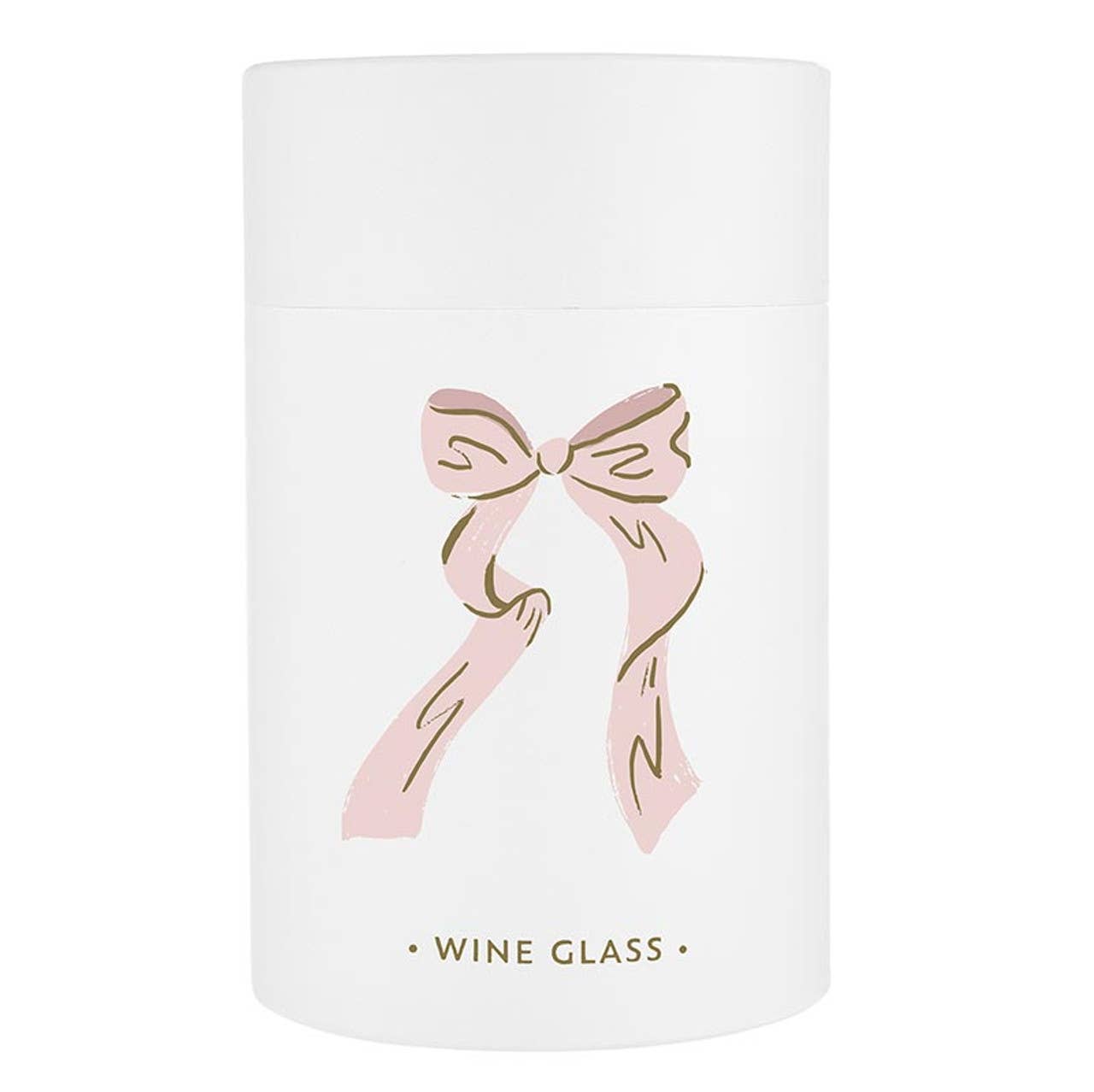 Stemless Wine Glass - Pink Bow