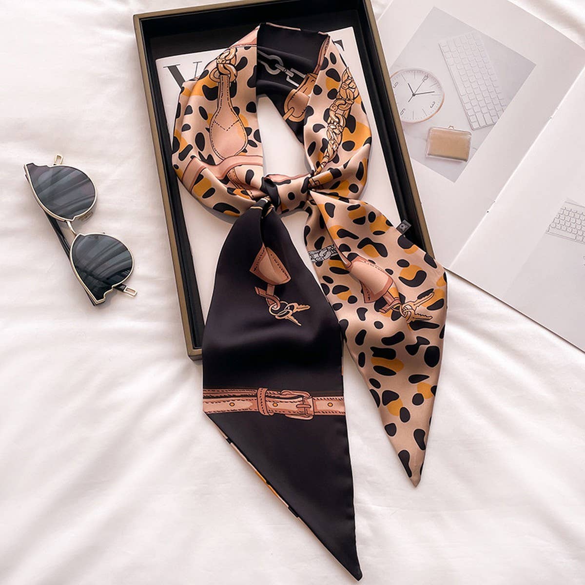 Women’s Long Silk Scarf – Stylish Neck Accessory_CWASC03144