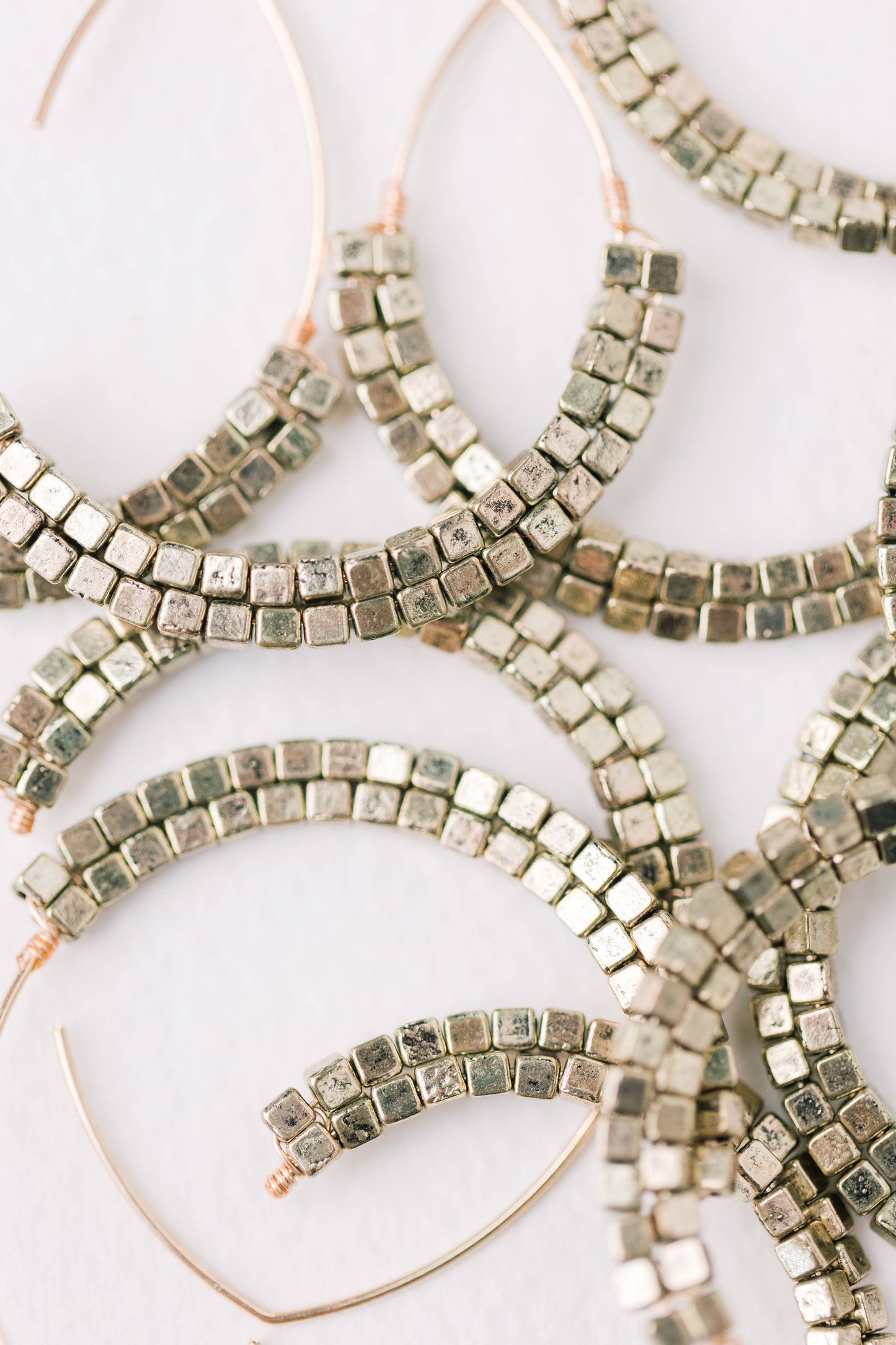 Gold Beaded Statement Threader Earrings