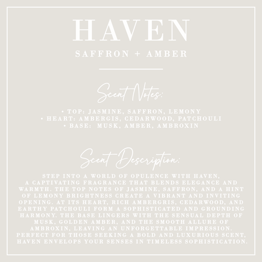 HAVEN | Saffron + Amber Candle | Signature Collection