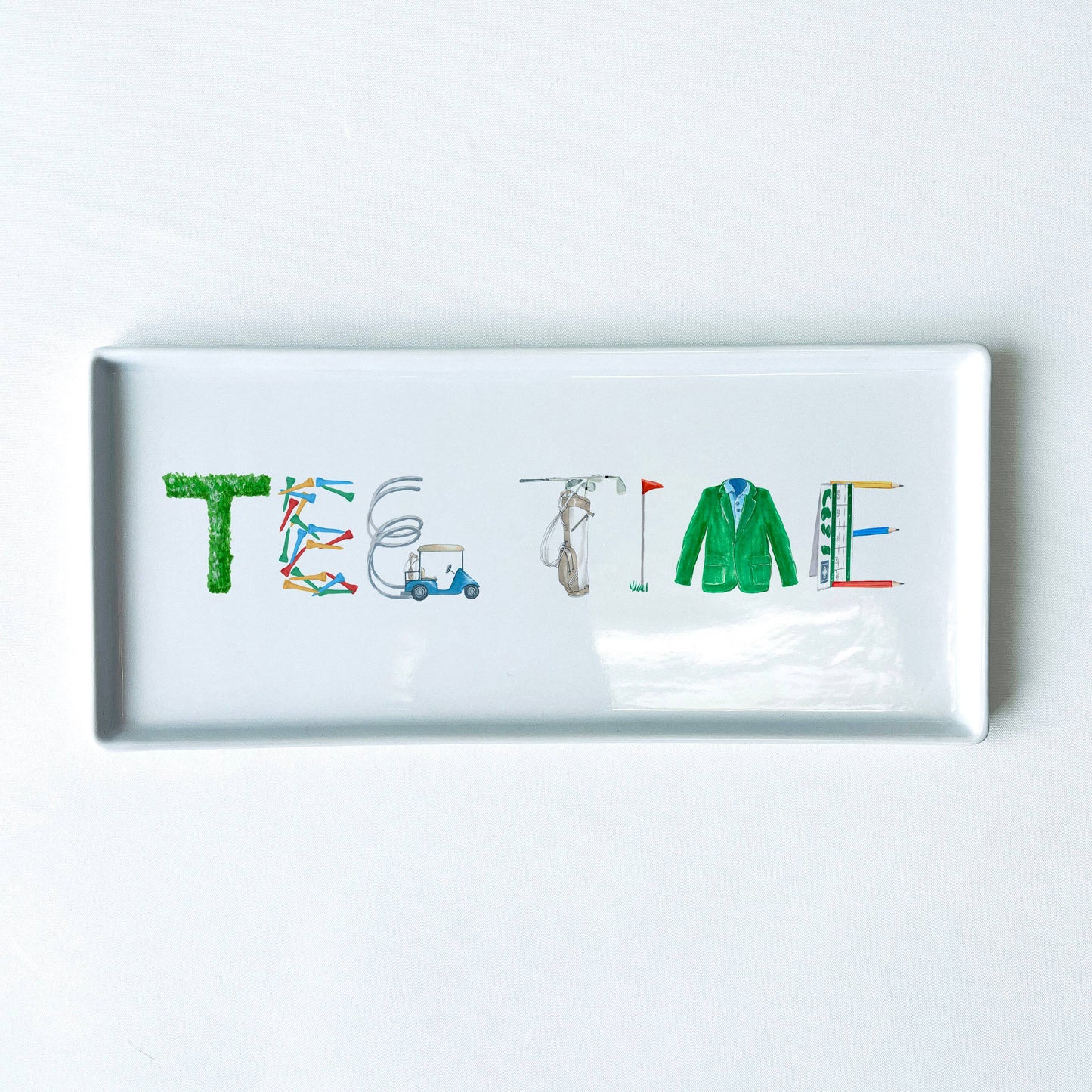Tee Time Golf Icons Typography Tray 10.5" Long 