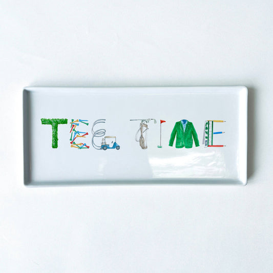 Tee Time Golf Icons Typography Tray 10.5" Long 