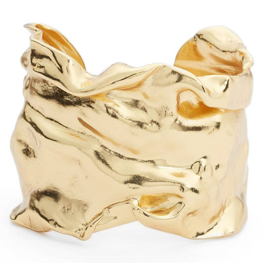 Trendy Crumpled Foil Cuff Bracelet - Stylish Statement Piece