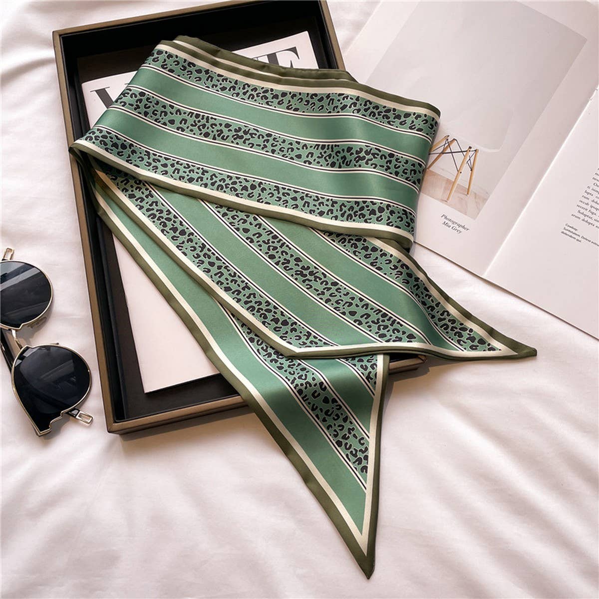 THIN SCARF FASHION PRINT RIBBON HEAD SCARF_CWASC1511