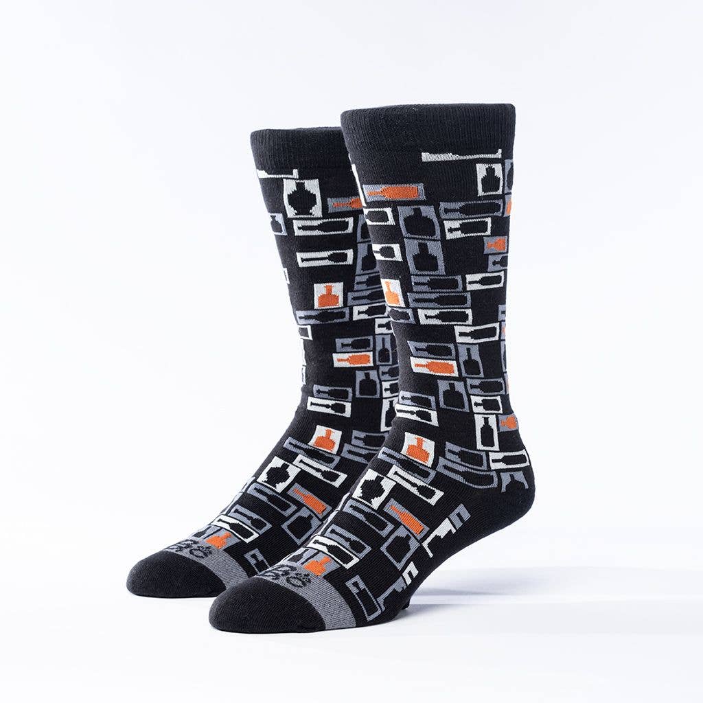 Retro Bourbon Socks - Black + Copper