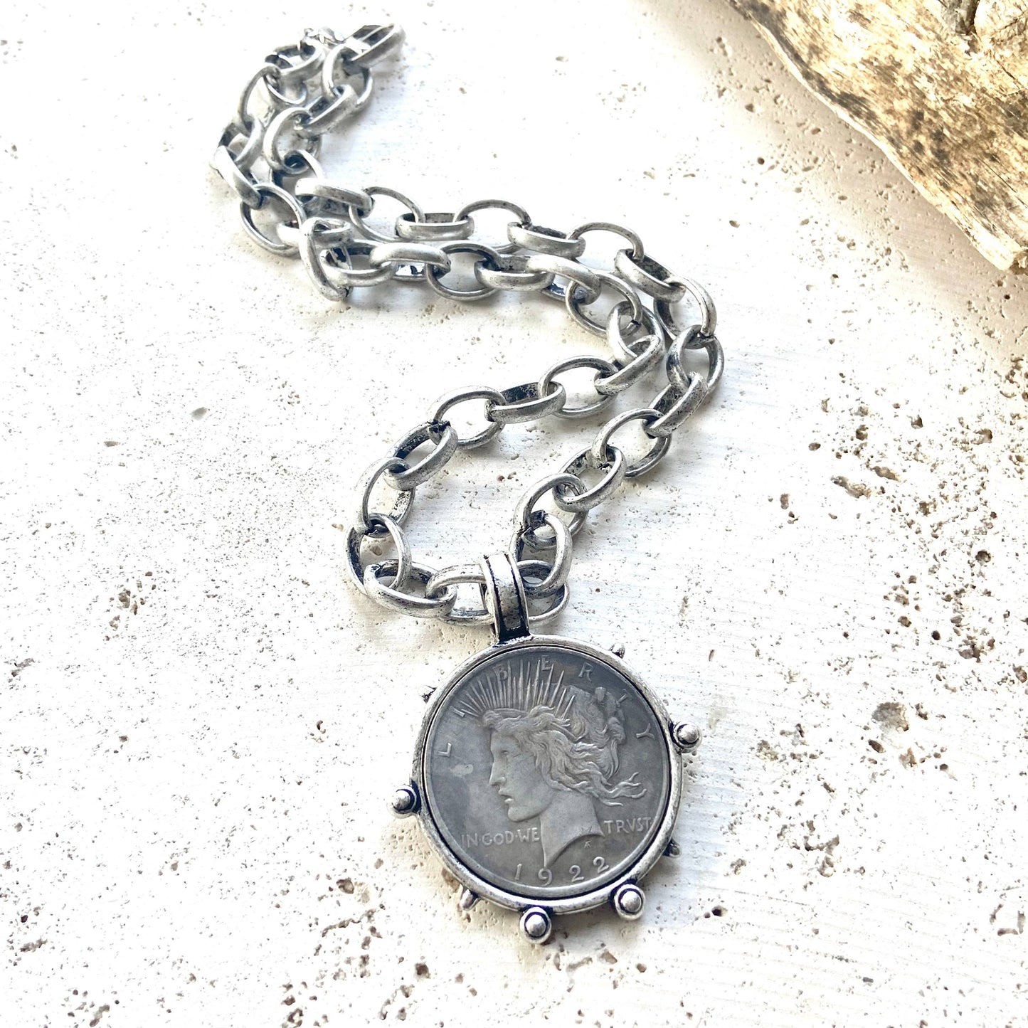 Liberty coin necklace Patriotic jewelry boutique vintage