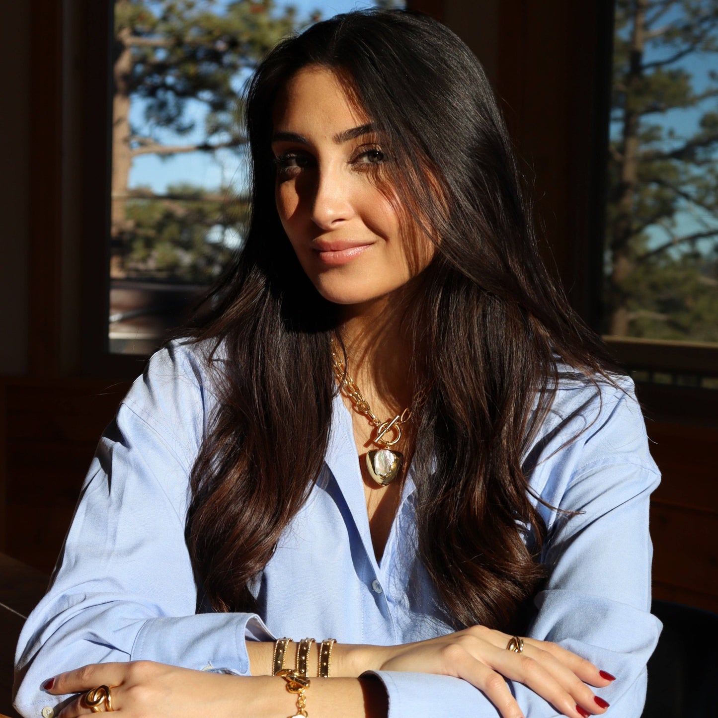 Pure Heart Necklace - Gold and Pearl Pendant