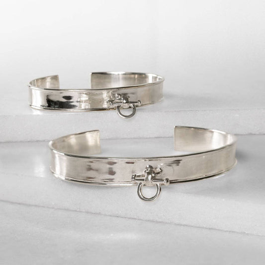 Ariston Equestrian Horse Bit Bracelet in Silver