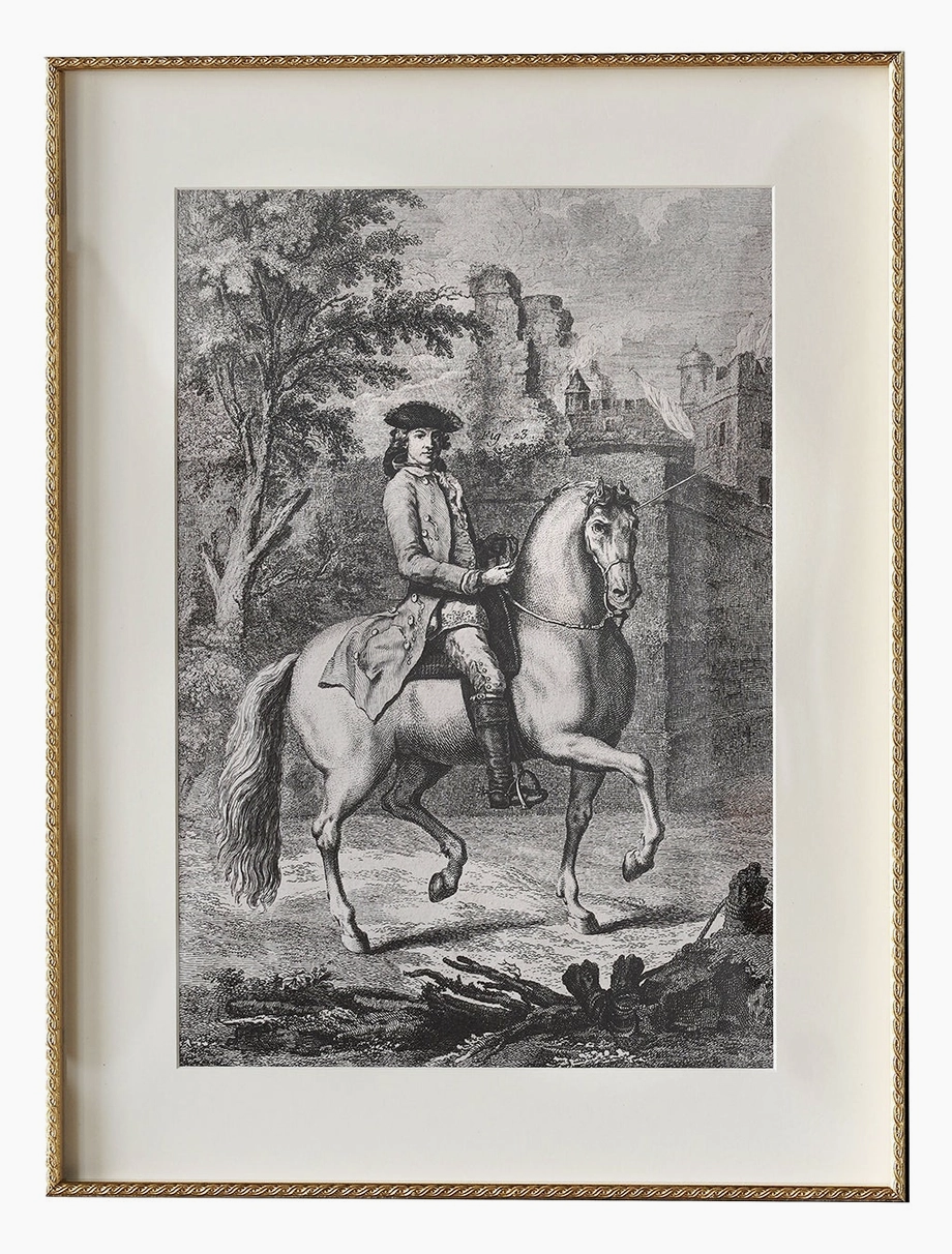 Chesham Rider on Horse  - English Manor House in Distance, Fig. 23, 12x16